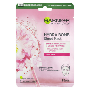 GARNIER Skin Naturals Hydra Bomb Hydratační textilní maska na oživení jasu Sakura 28 g