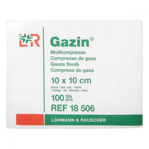 GAZIN Gáza hydrofilní skládaná 10 x 10 cm / 100 ks 8 vrstvá