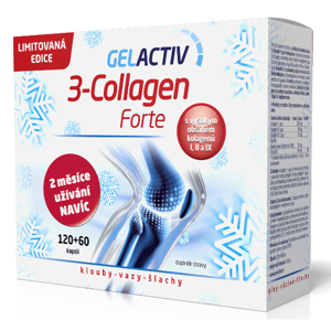 GELACTIV 3-Collagen Forte 120+60 kapslí DÁRKOVÉ balení, poškozený obal