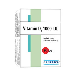 GENERICA Vitamin D3 1000 I.U. 90 kapslí