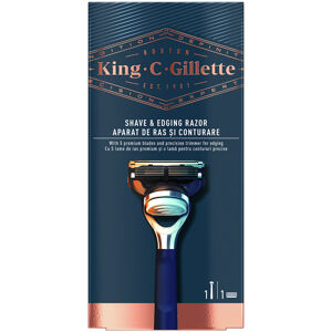 GILLETTE King Shave&Edginf Holící strojek + 1 náhradní hlavice