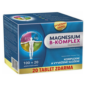 GLENMARK Magnesium B-komplex 100+20 tablet, poškozený obal