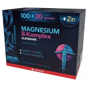 GLENMARK Magnesium B-komplex 100 + 20 tablet, poškozený obal