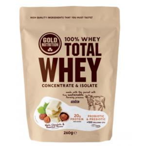 GOLDNUTRITION Total whey protein bílá čokoláda a lískový ořech 260 g