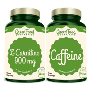 GREENFOOD NUTRITION L-Carnitine 900 mg 60 kapslí + caffeine 60 kapslí