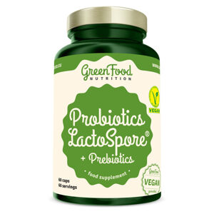 GREENFOOD NUTRITION Probiotika lactospore + prebiotika 60 kapslí, poškozený obal