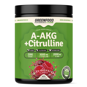 GREENFOOD NUTRITION Performance A-AKG + citrulline malate šťavnatá malina 420 g