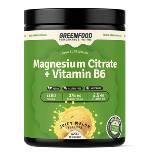 GREENFOOD NUTRITION Performance magnesium citrate + vitamin B6 šťavnatý meloun 420 g