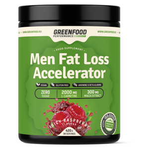 GREENFOOD NUTRITION Performance men fat loss accelerator šťavnatá malina 420 g, poškozený obal