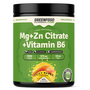 GREENFOOD NUTRITION Performance Mg + Zn citrate + vitamin B6 šťavnaté mango 420 g
