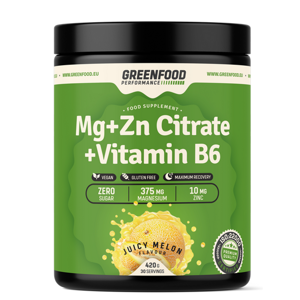 GREENFOOD NUTRITION Performance Mg + Zn citrate + vitamin B6 šťavnatý meloun 420 g