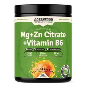 GREENFOOD NUTRITION Performance Mg + Zn citrate + vitamin B6 šťavnatá mandarinka 420 g