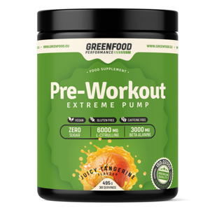 GREENFOOD NUTRITION Performance pre-workout šťavnatá mandarinka 495 g