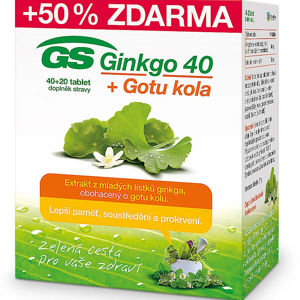 GS Ginkgo 40 + Gotu kola 40+20 tablet, poškozený obal
