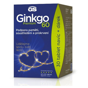 GS Ginkgo 60 premium 60 + 30 tablet DÁRKOVÉ balení 2022, poškozený obal