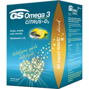 GS Omega 3 citrus + D3 100 + 50 kapslí ZDARMA