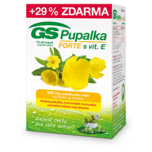 GS Pupalka forte s vitaminem E 70 + 20 kapslí ZDARMA, poškozený obal