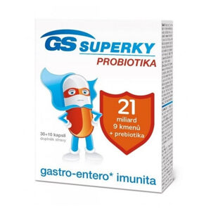 GS Superky probiotika 30 + 10 kapslí ZDARMA, poškozený obal