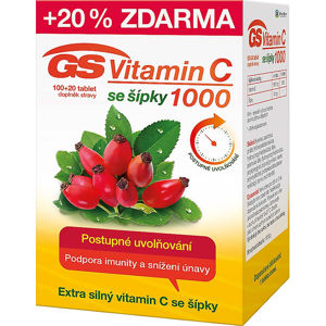 GS Vitamin C 1000 se šípky 120 tablet, poškozený obal