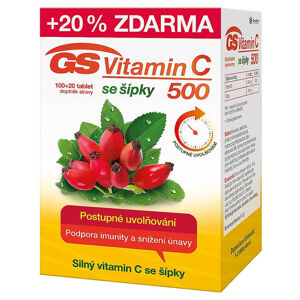 GS Vitamin C 500 se šípky 100+20 tablet ZDARMA, poškozený obal