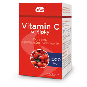 GS Vitamin C 1000 mg se šípky 100 + 20 tablet, poškozený obal