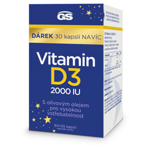 GS Vitamin D3 2000 IU 90 + 30 kapslí NAVÍC