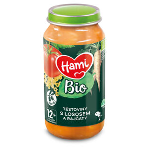 HAMI Bio masozeleninový příkrm těstoviny s lososem a rajčaty 12m+ 250 g