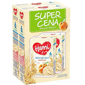 HAMI Super Cena Kaše mléčná rýžová meruňková 2x225 g