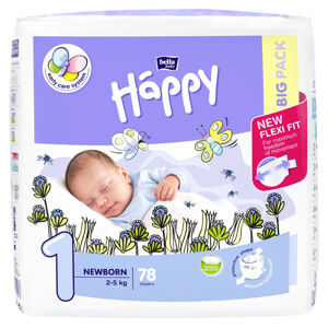 HAPPY Newborn Big Pack dětské pleny 2 - 5 kg 78 ks, poškozený obal