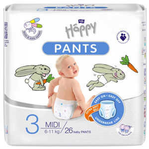 HAPPY Pants Kalhotkové plenky Midi 6-11kg 26 ks