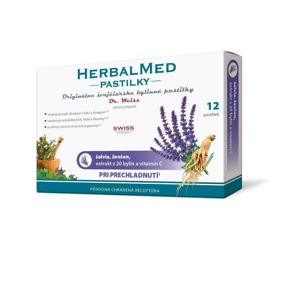 DR. WEISS HerbalMed pastilky Šalvěj + ženšen + vitamín C  12 pastilek