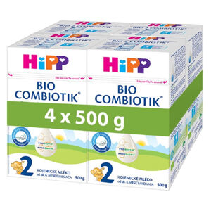 HIPP 2 BIO Pokračovací mléčná kojenecká výživa Combiotik od 6 měsíce věku 4 x 500 g