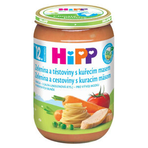 HIPP Menu bio zelenina a těstoviny s kuřecím masem 12m+ 220 g