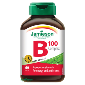 JAMIESON B-komplex 100 mg s postupným uvolňováním 60 tablet, poškozený obal