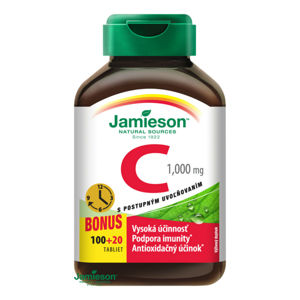 JAMIESON Vitamín C 1000mg s postupným uvolňováním 100+20 tablet, poškozený obal