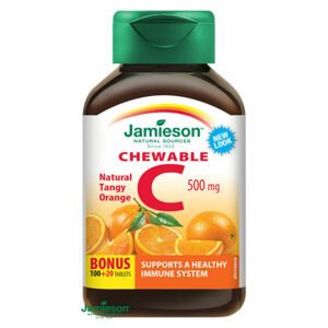 JAMIESON Vitamín C 500mg pomeranč 120 cucacích tablet, poškozený obal