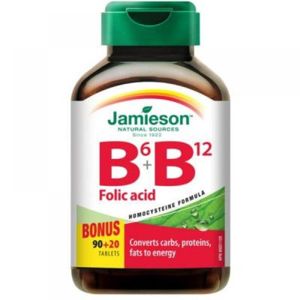 JAMIESON Vitamíny B6 B12 + kyselina listová 110 tablet