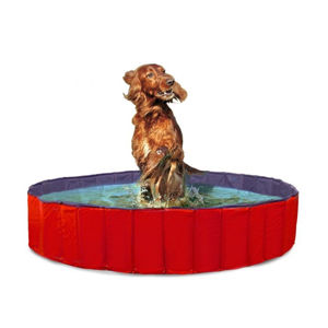 KARLIE FLAMINGO Skládací bazén pro psy modro-červený 120x30 cm