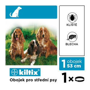 KILTIX Obojek proti blechám a klíšťatům pro střední psy 53 cm