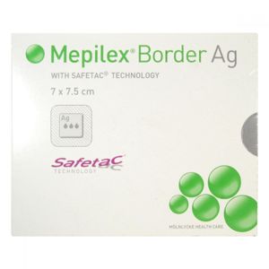 Krytí Mepilex Border Ag Antimikro silikon 7x7.5cm 5ks