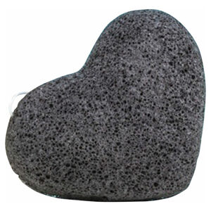 KVITOK Hloubkově čistící konjaková houbička s aktivním černým uhlím ve tvaru srdce 1 kus, poškozený obal