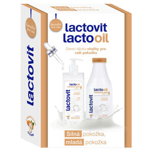 LACTOVIT Lactooil Sprchový gel 500 ml + Tělové mléko 400 ml  Dárkové balení