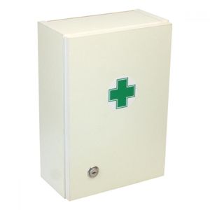 Lékárnička bílá dřevěná s náplní do 5 osob-ZM 05