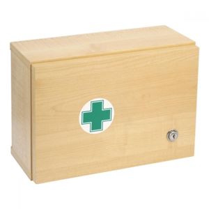 Lékárnička dřevěná s náplní do 5 osob-ZM 05