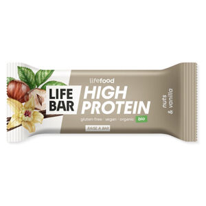 LIFEFOOD Lifebar Protein tyčinka oříšková s vanilkou BIO 40 g