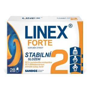 LINEX Forte 28 kapslí, probiotika s prebiotiky, poškozený obal