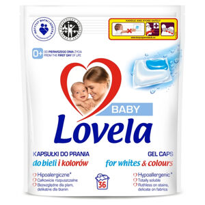 LOVELA Baby Gelové kapsle na praní na bílé i barevné prádlo 36 praní 781,2 g, poškozený obal