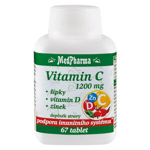 MEDPHARMA Vitamin C 1200 mg se šípky + vitamin D + zinek 67 tablet