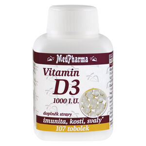 MEDPHARMA Vitamin D3 1000 I.U. 107 tobolek, poškozený obal