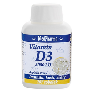 MEDPHARMA Vitamin D3 2000 I.U. 107 tobolek, poškozený obal